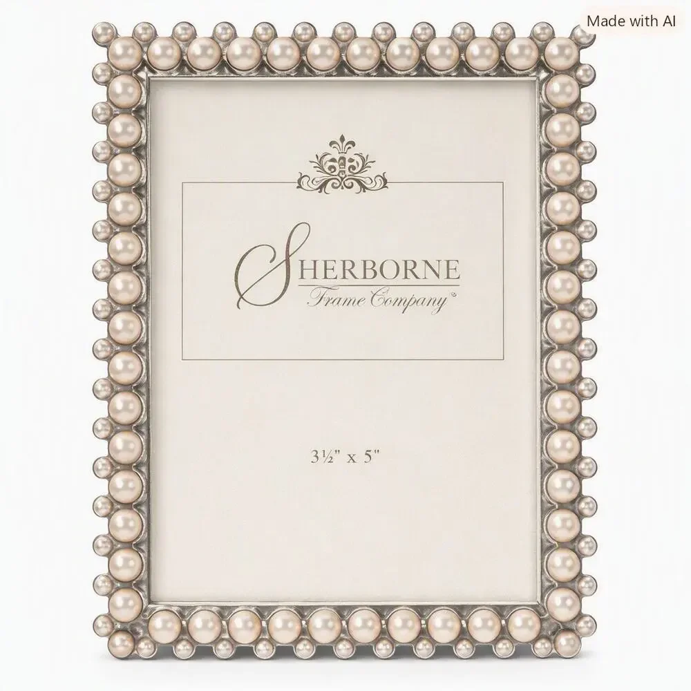 Sherborne Frame Company Faux Pearl Beaded 3½ x 5 inch Decorative Photo Frame